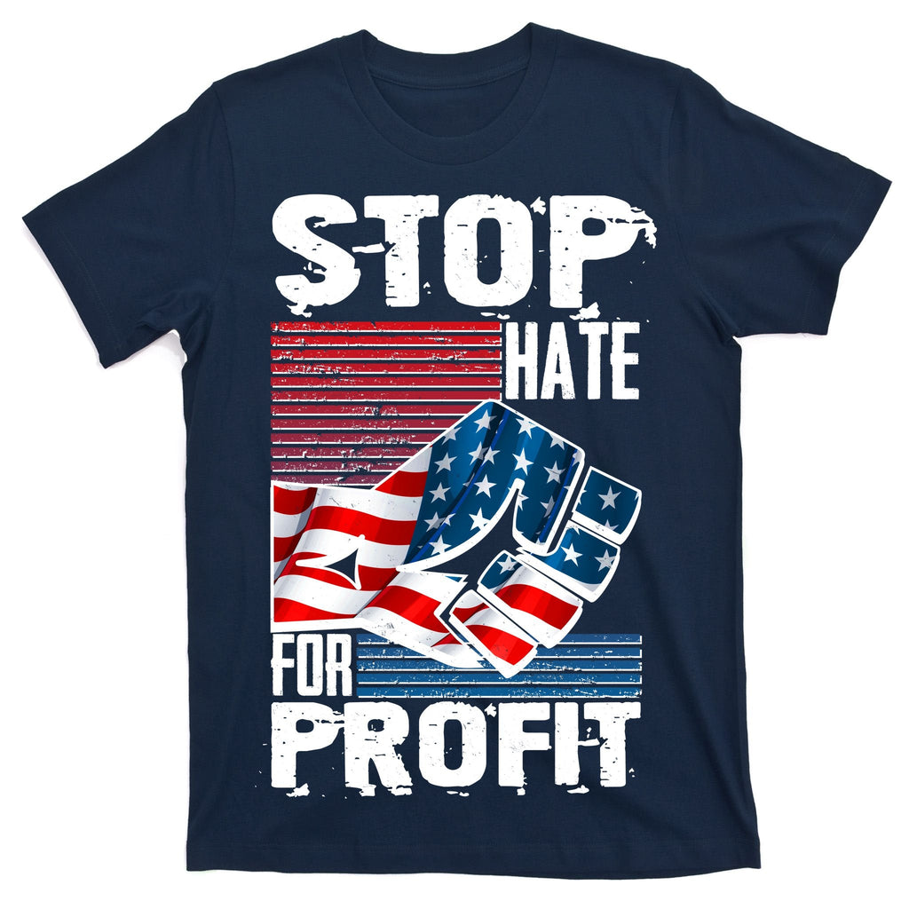 Stop Hate for Profit USA Flag Fist T-Shirt product image 1