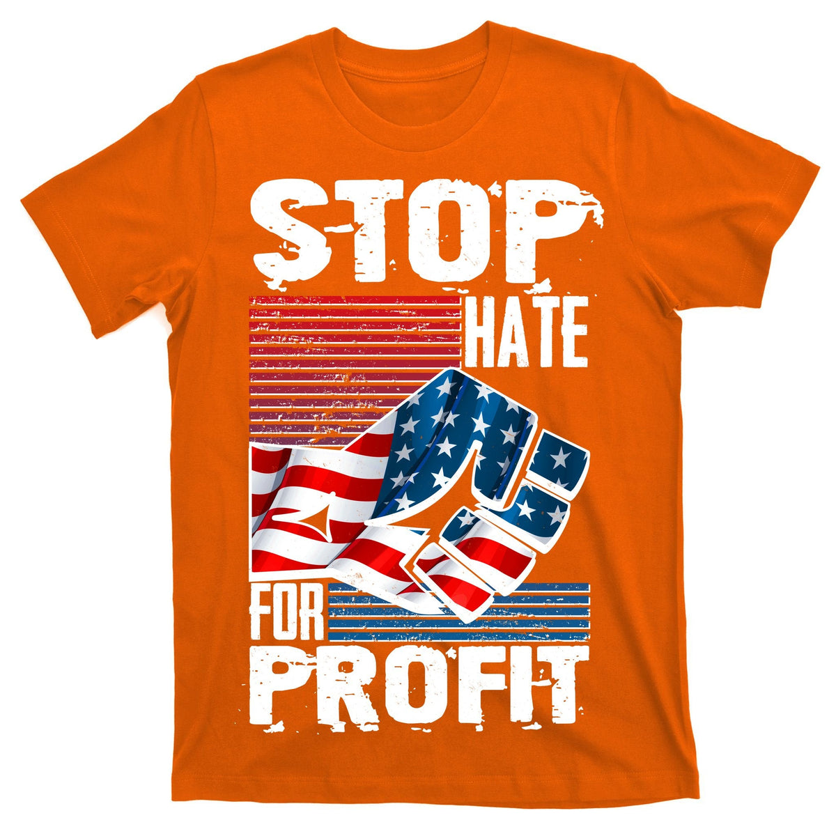 Stop Hate for Profit USA Flag Fist T-Shirt product image 5