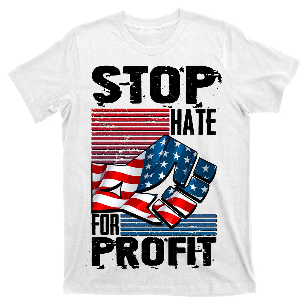 Stop Hate for Profit USA Flag Fist T-Shirt product image 11