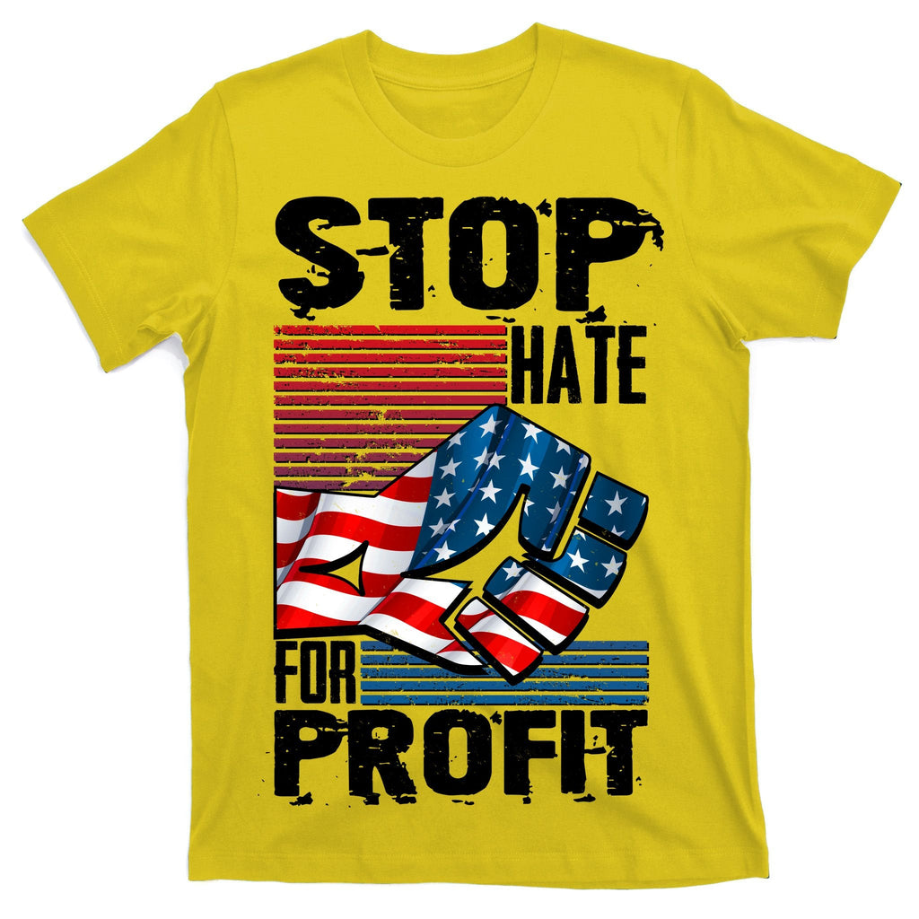 Stop Hate for Profit USA Flag Fist T-Shirt product image 3