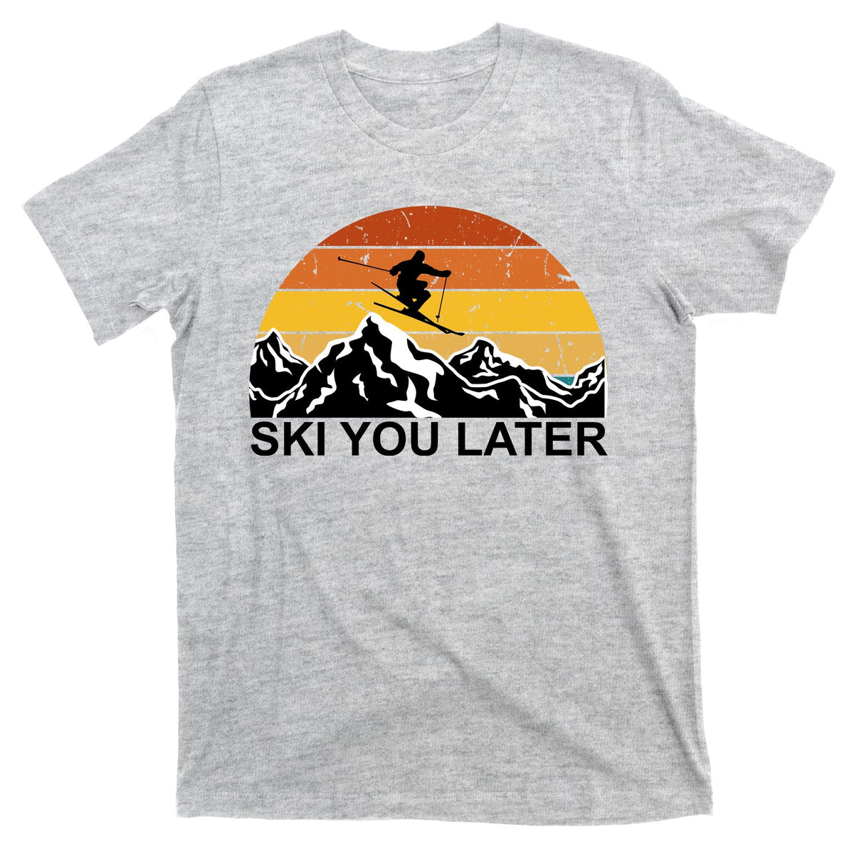 Ski You Later Skiing Retro Sunset Mountain T-Shirt product image 9