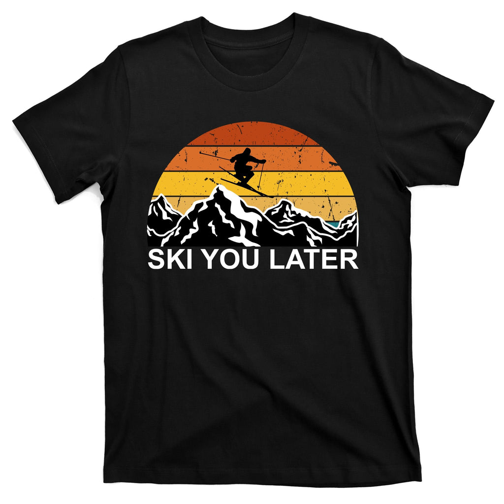 Ski You Later Skiing Retro Sunset Mountain T-Shirt product image 7