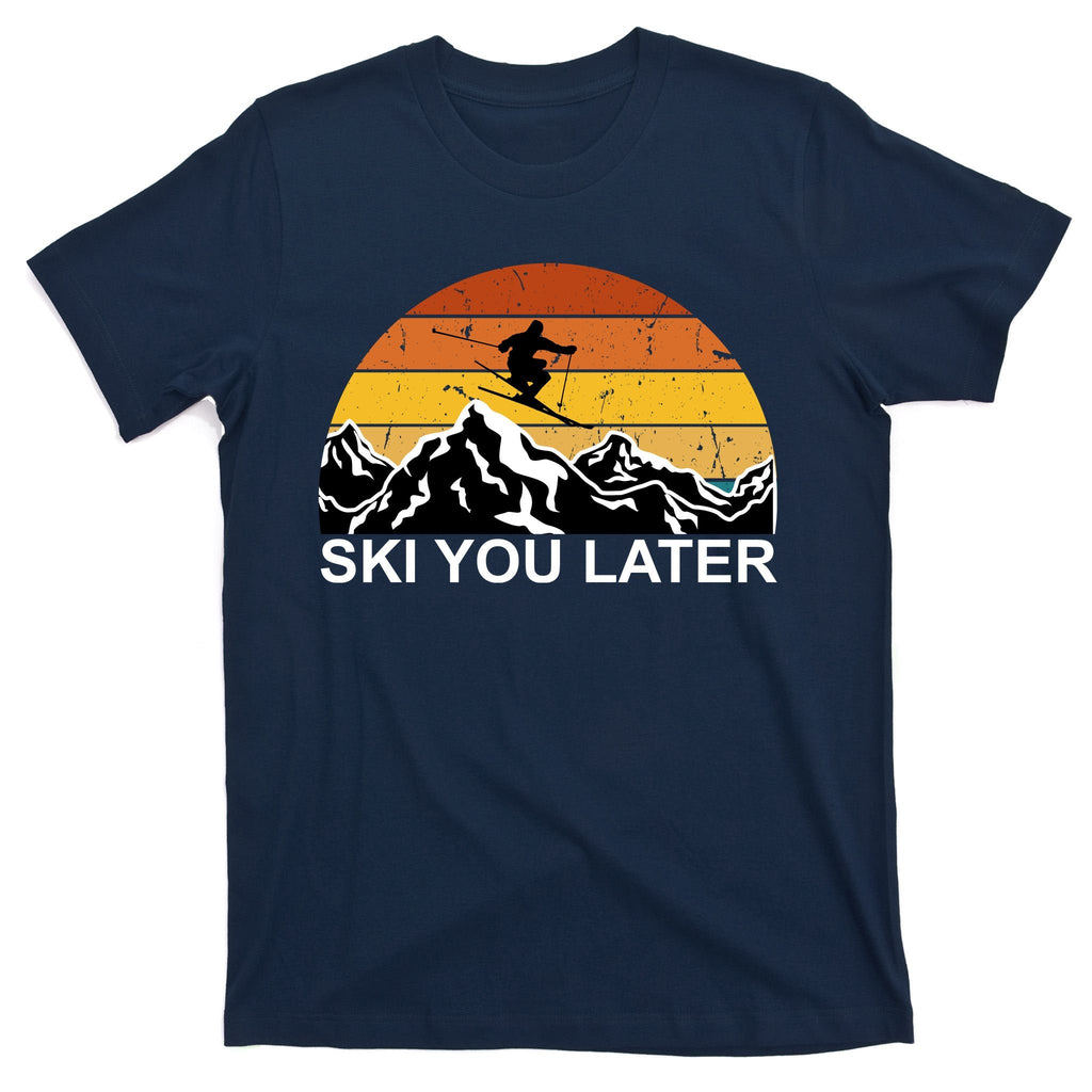 Ski You Later Skiing Retro Sunset Mountain T-Shirt product image 1
