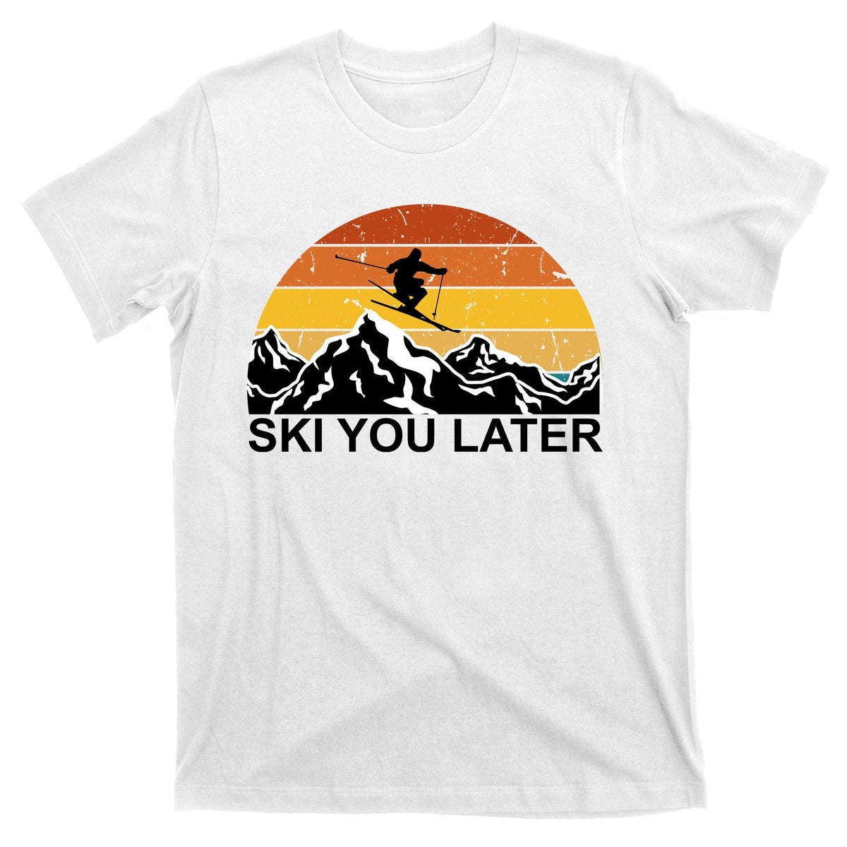 Ski You Later Skiing Retro Sunset Mountain T-Shirt product image 11