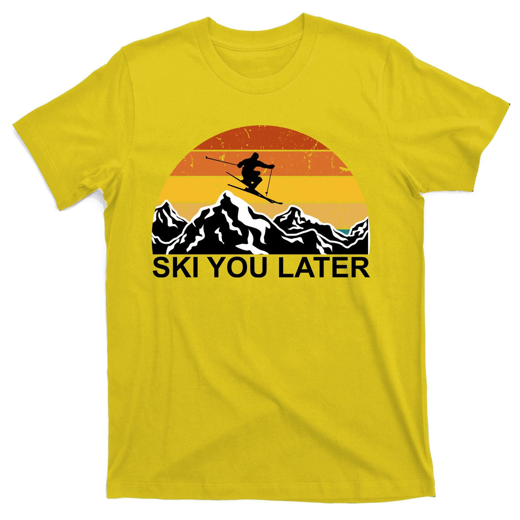 Ski You Later Skiing Retro Sunset Mountain T-Shirt product image 3