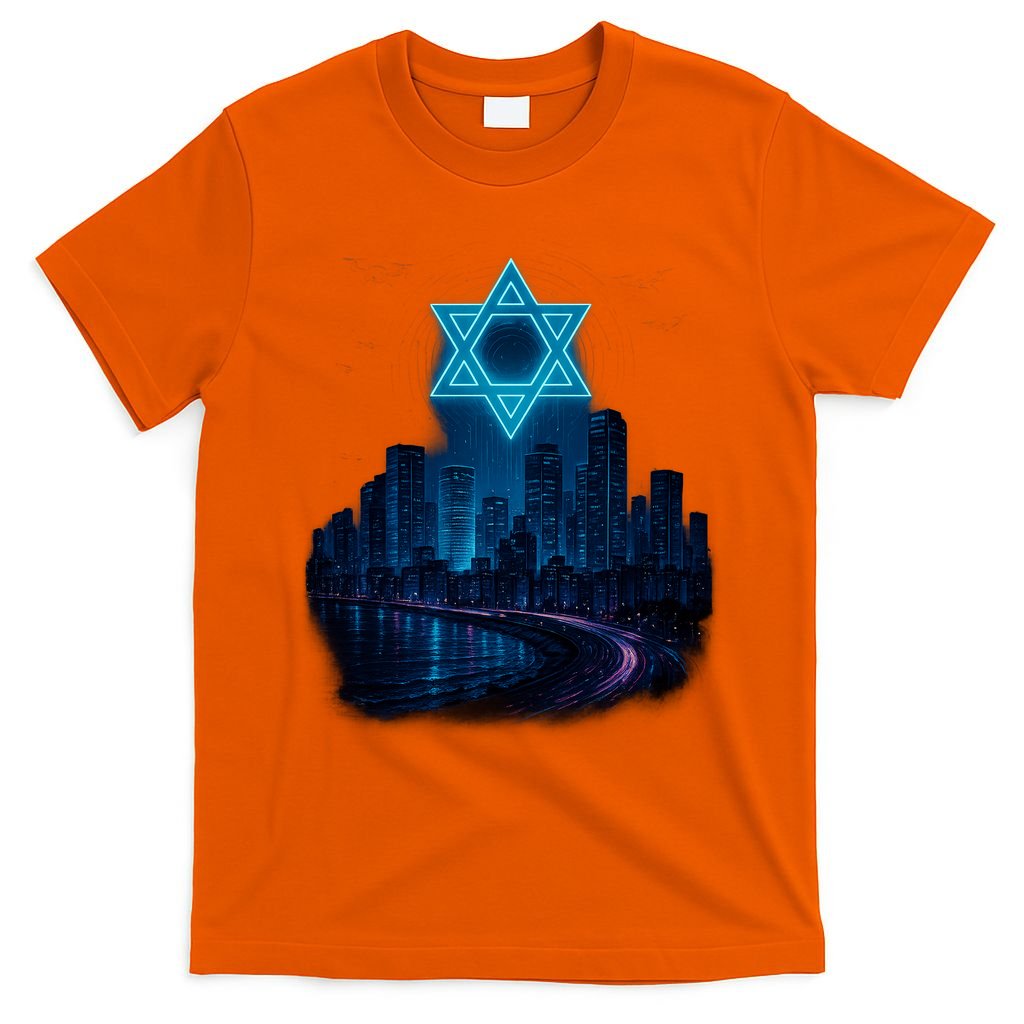 Tel Aviv Neon Futuristic T-Shirt product image 3