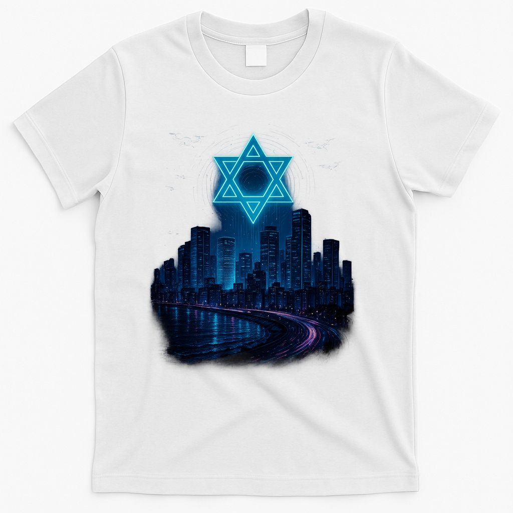Tel Aviv Neon Futuristic T-Shirt product image 6