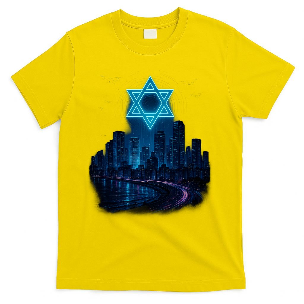 Tel Aviv Neon Futuristic T-Shirt product image 2