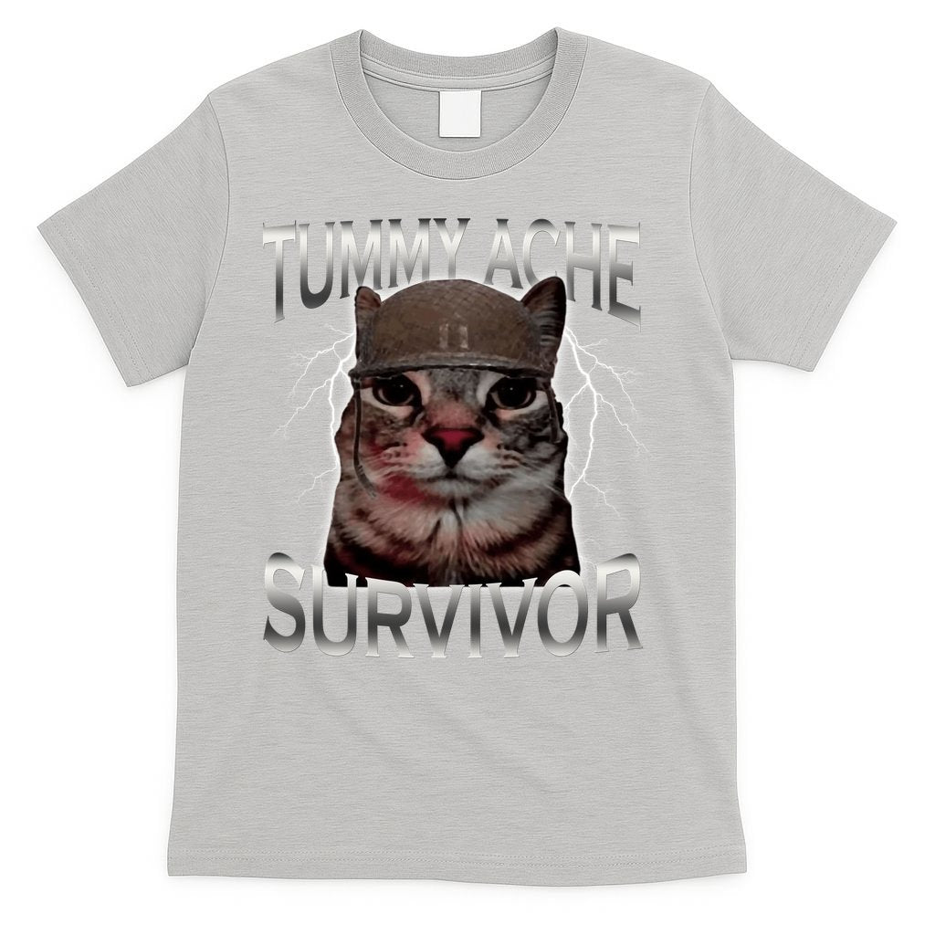 Tummy Ache Survivor Cat Meme Funny Saying Animals T-Shirt product image 5