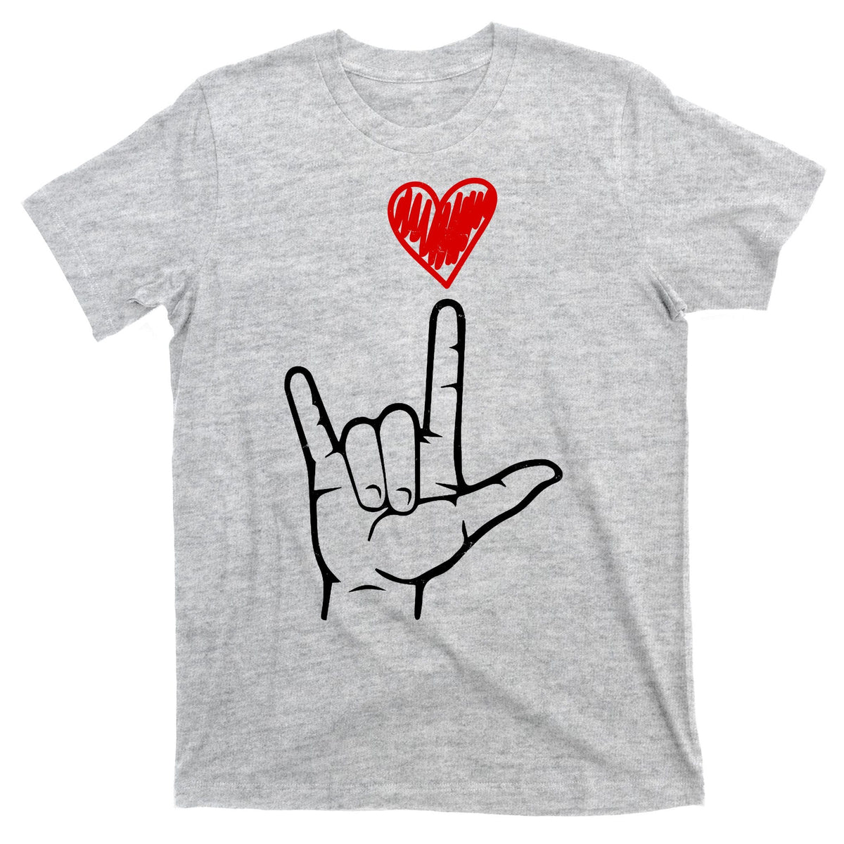 Valentines Day I Love You Hand Sign Asl T-Shirt product image 9