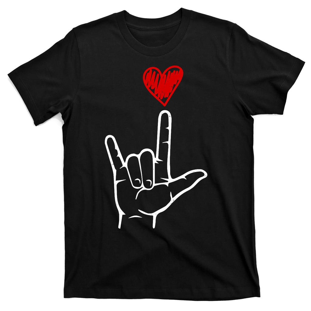 Valentines Day I Love You Hand Sign Asl T-Shirt product image 7