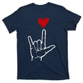 Valentines Day I Love You Hand Sign Asl T-Shirt product image 1