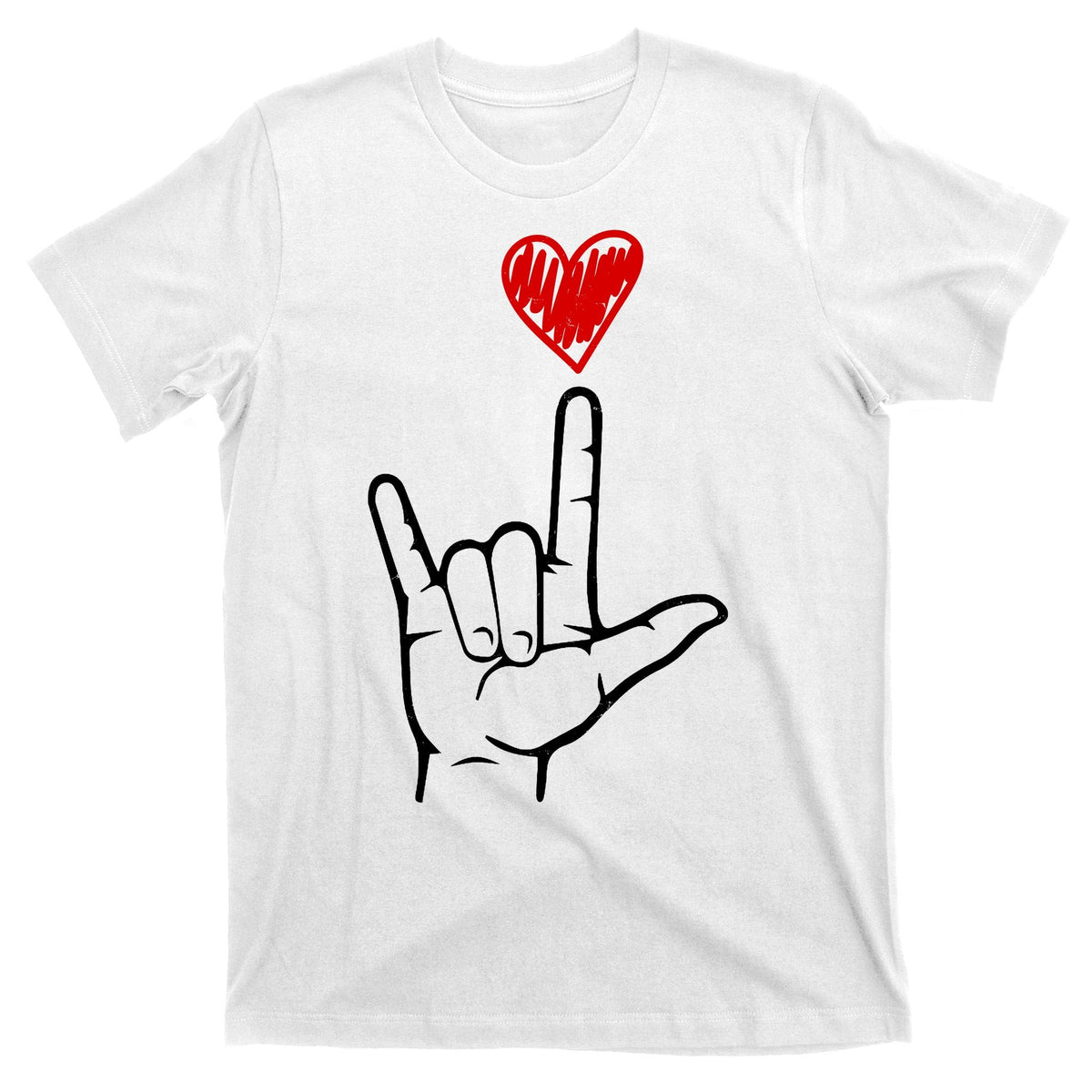 Valentines Day I Love You Hand Sign Asl T-Shirt product image 11