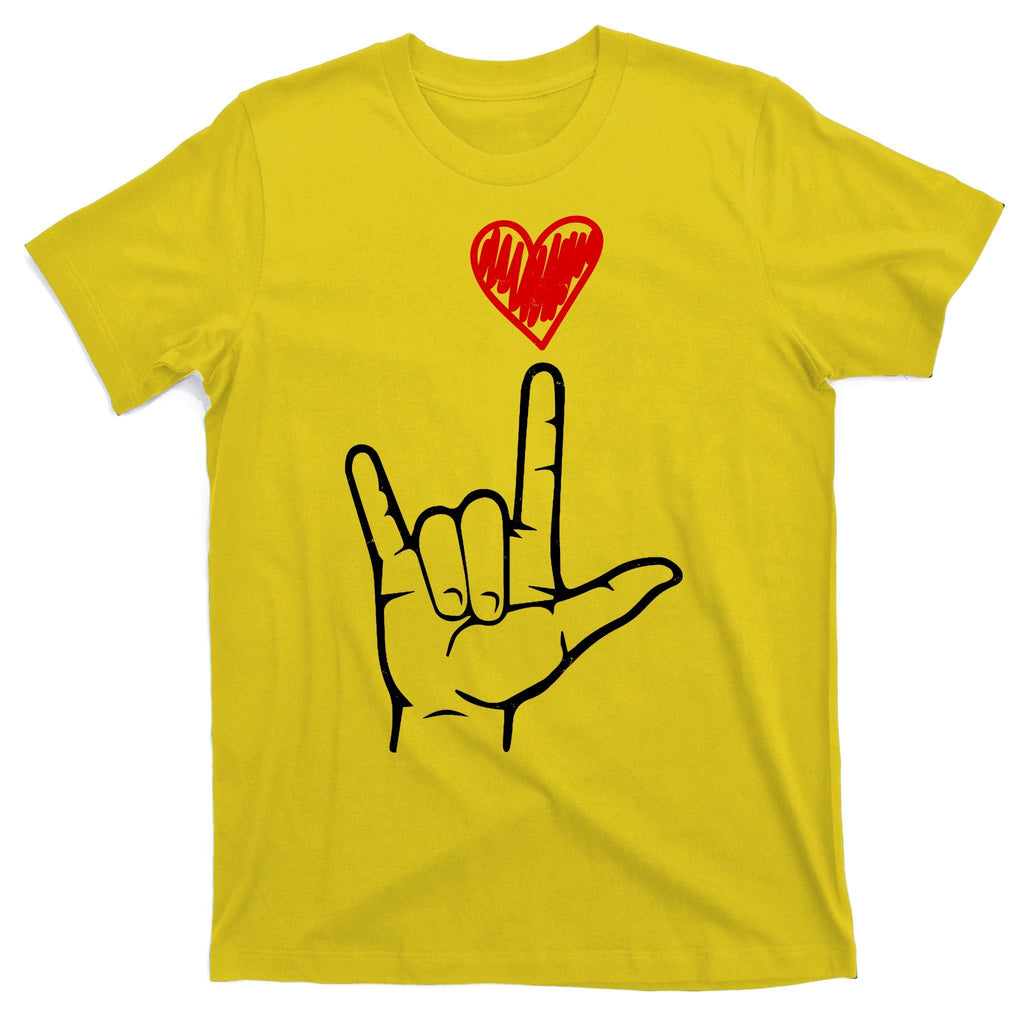 Valentines Day I Love You Hand Sign Asl T-Shirt product image 3