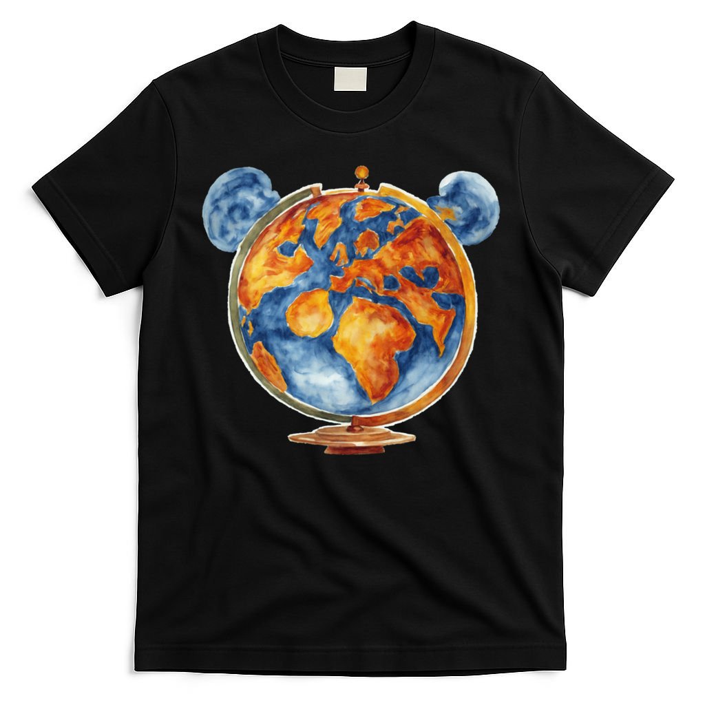 Watercolor Mouse Earth World Globe T-Shirt product image 7