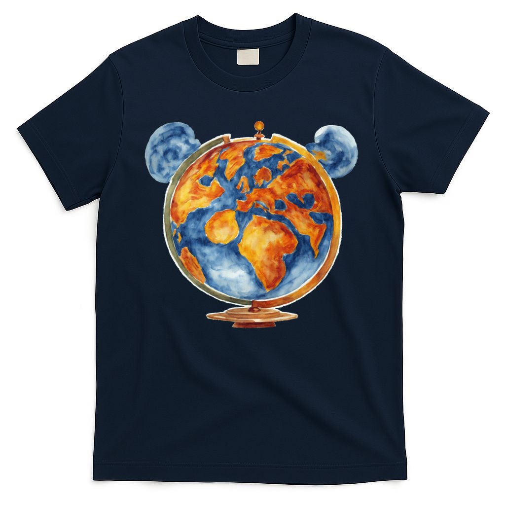 Watercolor Mouse Earth World Globe T-Shirt product image 1