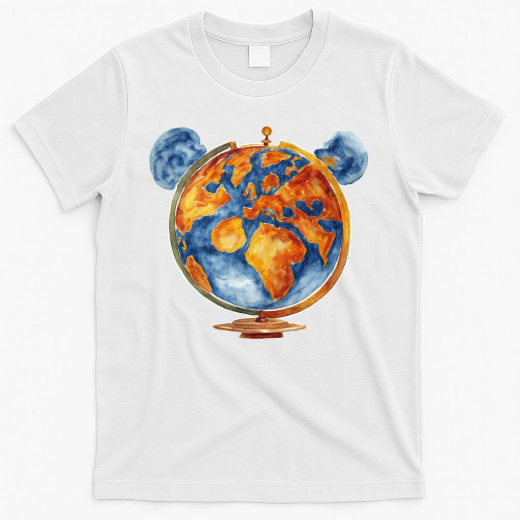 Watercolor Mouse Earth World Globe T-Shirt product image 11